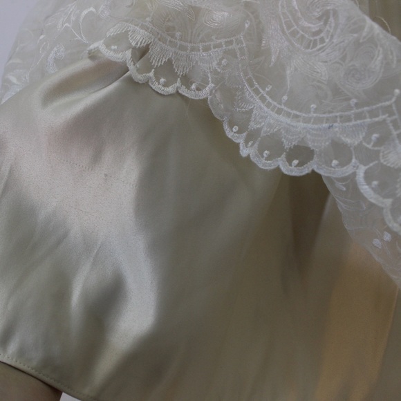 CINDERELLA Lace Satin Dress Champagne Ivory Cream Wedding Princess Size - Picture 4 of 11